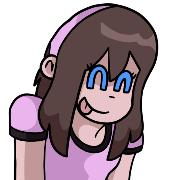 Me IRL I think (I'm a woman with short brown hair, blue eyes, and a pink bandana)